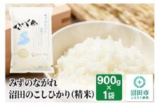 令和7年産 新米予約 沼田のこしひかり「みずのながれ」お試し六合 900g 精米 白米 コシヒカリ
