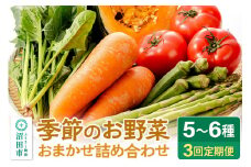 季節のお野菜 おまかせセット 季節ごとの3回お届け 定期便（1回あたり5～6種類）詰め合わせ