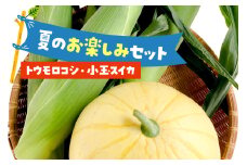 《7月中旬～9月中旬発送》夏のお楽しみセット とうもろこし3本～5本と小玉スイカ1個のセット