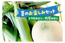 《7月中旬～9月中旬発送》夏のお楽しみセット とうもろこし3本～5本と肉厚メロン1個のセット