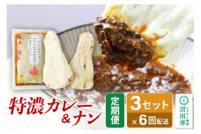 《定期便6回》みのや 特濃カレー＆ナン 3セット