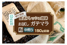 《受付焙煎》直送フレッシュ珈琲 お試し ガテマラ【粉／中煎り】約150g 珈琲倶楽部 沼田店