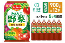 《定期便6ヶ月》デルモンテ みんなの野菜 900g 12本セット 食塩無添加