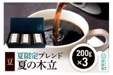 夏季限定 ブレンドコーヒー 豆「夏の木立」200g×3袋