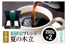 夏季限定 ブレンドコーヒー 中挽き「夏の木立」200g×2袋