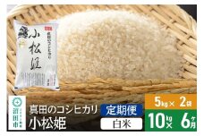 【白米】《定期便6回》令和7年産 新米受付 真田のコシヒカリ小松姫 10kg（5kg×2袋） 金井農園