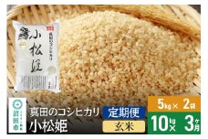 【玄米】《定期便3回》令和7年産 新米受付 真田のコシヒカリ小松姫 10kg（5kg×2袋） 金井農園