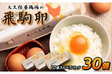大久保養鶏場の飛駒卵　30個(10個入り×3パック)【1485699】