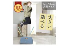 ぽんちゃん トランポリンクッション (パウダーブルー) 58cm×58cm 高反発 室内用【1568237】