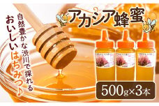 蜂蜜（アカシア）500g×3本セット はちみつ ハチミツ ハニー あかしあ とんがり容器 国産 F4H-0070