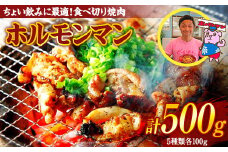 ちょい飲みに最適！食べ切り焼肉「ホルモンマン」セット500g 豚ホルモン 豚肉 焼肉 BBQ ガツナンコツ レバー 白モツ 大トロ 群馬県 渋川市 F4H-0179
