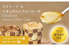本場イタリア スイーツ 「カタラーナ」と有機豆乳使用「ナチュラルシフォンケーキ（小）」のセット F4H-0214