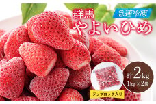急速冷凍いちご1kg×2(群馬やよいひめ)ジップロック入り【1431059】