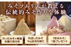 ＜お土産付き＞伝統的な手法による味噌づくり体験 (最大4名まで) みそ作り 体験 伝統 妙義みそ 軽食 デザート 米麹甘酒 お土産 みそソムリエ F20E-115