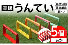 雲梯（うんてい）5個セット ＜あか＞ 雲梯 ウンテイ 健康 健康増進 ダイエット 筋トレ 屋根裏や秘密基地への階段 F21E-262