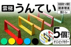 雲梯（うんてい）5個セット ＜オリンピックカラー＞ 雲梯 ウンテイ 健康 健康増進 ダイエット 筋トレ 屋根裏や秘密基地への階段 F21E-267