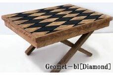 Geomet－bl［Diamond］ ANAV002／ 木製 ローテーブル キャンプ 群馬県