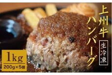  生冷凍 上州牛ハンバーグ 1kg（200g×5個）
