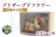 プリザーブドフラワーアレンジ(額装）中（グリーン・白系）
