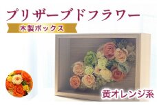プリザーブドフラワーアレンジ(額装）中　(黄色・オレンジ系)