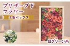 プリザーブドフラワーアレンジ(額装）大（グリーン・白系）