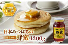 日本みつばちの蜂蜜1,200g ミツバチ 蜜蜂 希少 幻 パンケーキ スイーツ 花 まろやか 純国産 F21K-044