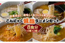 群馬県下仁田町 こんにゃく配合で食物繊維たっぷり＆低カロリー！ストレスなく食事制限！ こんにゃく減脂(ヘルシー)ラーメンセット 8食分 F21K-164