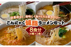 群馬県下仁田町 こんにゃく配合で食物繊維たっぷり＆低カロリー！ストレスなく食事制限！ こんにゃく減脂(ヘルシー)ラーメンセット 8食分 F21K-164