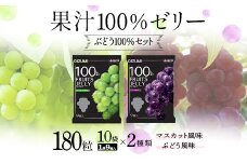 180粒入り！下仁田の果汁100％ゼリー2種 ぶどう100％セット（2種×10袋9粒入り） F21K-390