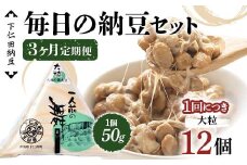 【3カ月定期便】下仁田納豆 毎日の納豆セット（一人前の舞（大粒）12個）×3回お届け 群馬県 下仁田町 国産 ご飯のお供 F21K-549
