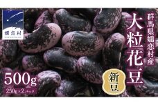 【2025年 11月上旬 発送開始】 新豆 嬬恋村 浅間高原特産【 大粒 】乾燥 花豆 500g 先行予約 花まめ 花豆 群馬 黒豆 煮豆 おせち 数量限定 [AI001tu]