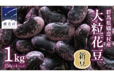 【2025年 11月上旬 発送開始】 新豆 嬬恋村 浅間高原特産 【 大粒 】乾燥花豆1kg 先行予約 花まめ 花豆 群馬 黒豆 煮豆 おせち 数量限定 [AI002tu]