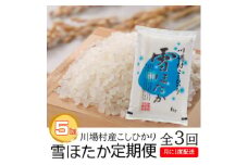 ＜毎月定期便＞川場村産こしひかり雪ほたか 精米 5kg全3回【4053483】