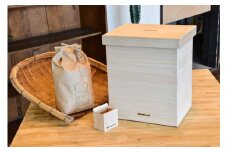 【桐匠根津】国産桐の米びつ10kgサイズ(一合枡付き)　桐たんす屋が作る米びつ																