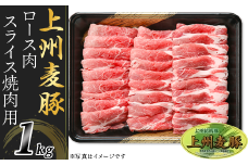 上州麦豚ロース肉１kg：焼肉用【冷蔵で直送】A-22
