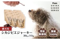 ジャーキー30g×10袋入り「Famシカジビエジャーキー」国産無添加の犬用おやつ ドッグフード(間食用)