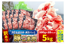 【3D急速冷凍】訳あり！群馬県産 豚こま切れ肉 5kg（500g×10パック）
