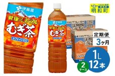 《定期便3ヶ月》健康ミネラルむぎ茶 伊藤園 ＜1L×12本＞【2ケース】