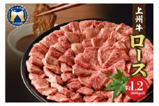 牛肉 ロース 【上州牛】 1.2kg（600g×2パック）   群馬県 千代田町 国産 牛肉 ブランド牛 精肉 肉 お肉 焼肉 バーベキュー BBQ キャンプ アウトドア 食品 冷凍便 グルメ お取り寄せ グルメ 送料無料 
