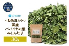 国産　パパイヤの葉のみじん切り　30g　群馬県 千代田町 食物繊維 ビタミン ウサギ モルモット チンチラ デグー ハムスター 小動物おやつ 国産 うさぎ おやつ ペットフード プレゼント ギフト 贈答用 送料無料 趣味 緑 ライフスタイル 人気 オススメ 初心者 玄関 リビング キッチン 株式会社チャーム