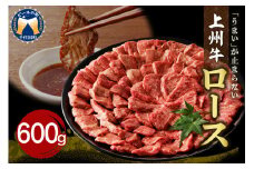 牛肉 ロース 【上州牛】 600gパック   群馬県 千代田町 国産 牛肉 ブランド牛 精肉 肉 お肉 焼肉 バーベキュー BBQ キャンプ アウトドア 食品 冷凍便 グルメ お取り寄せ グルメ 送料無料 【ch013-005rh】