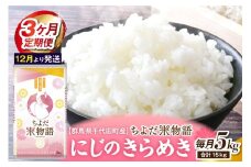 【3ヶ月定期便】 群馬県千代田町産 にじのきらめき 5kg×1袋 (精米) 【12月発送開始】