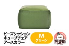ビーズクッション キューブチェア Mサイズ アースカラー グリーン