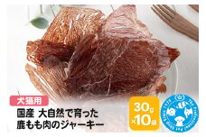 国産 うす～くスライスして焼いた 大自然で育った鹿もも肉のジャーキー 30g×10袋