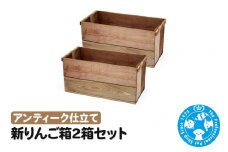 新りんご箱2箱セット アンティーク仕立て ガーデニング DIY素材