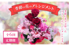 【全6回定期便】季節の花のアレンジメント定期便　1年間！2か月に1度お花が届きます　【11100-0734】