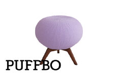 PUFFBO（パフボ）Lサイズ＜座面：ラベンダー×脚：ダークブラウン＞　【11100-1060】