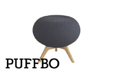 PUFFBO（パフボ）Lサイズ＜座面：ダークグレー×脚：ナチュラル＞　【11100-1065】