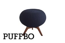 PUFFBO（パフボ）Lサイズ＜座面：ネイビー×脚：ダークブラウン＞　【11100-1064】