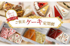 【6か月定期便】ご褒美ケーキ定期便 - 毎月2種類厳選ケーキ7号サイズ6カット半ホール分をお届け - スイーツ好きへのプレゼントや自分へのご褒美に最適　【11100-0960】